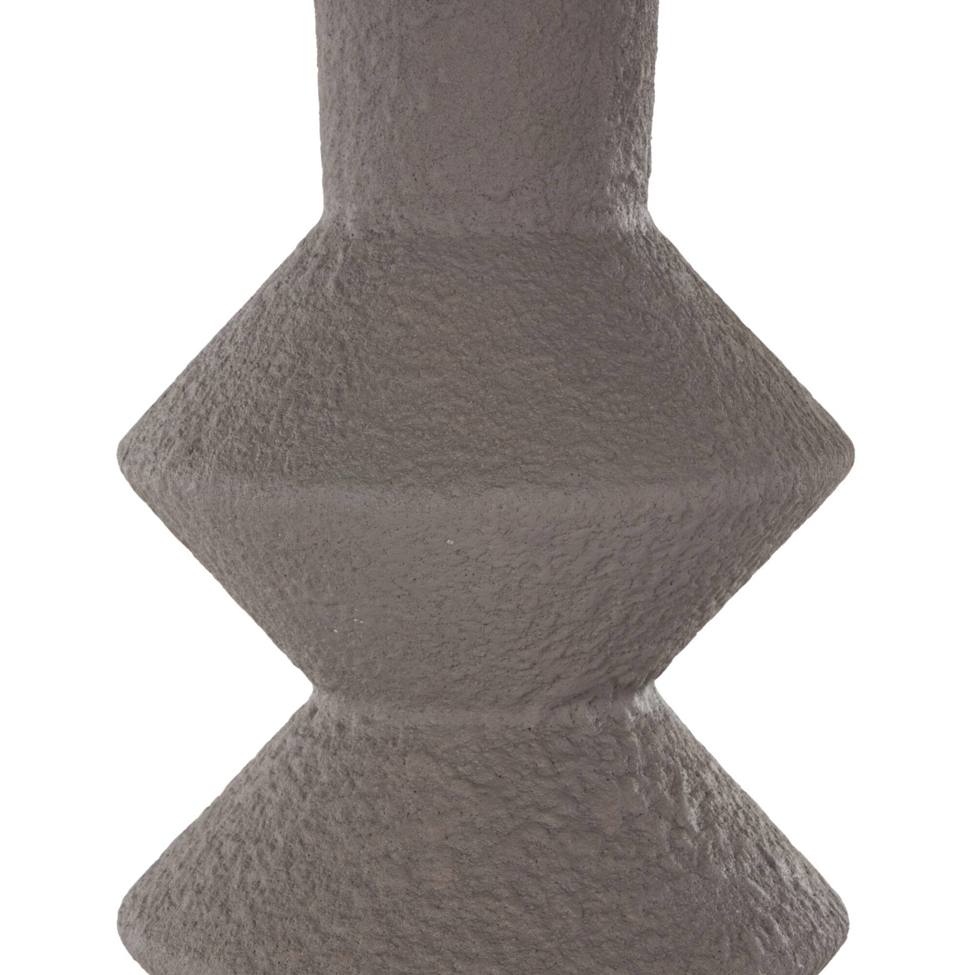 30" Dark Gray Metal Art Deco Style Vase